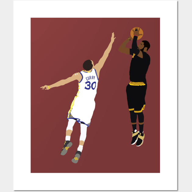 Kyrie Irving Shot Over Stephen Curry Wall Art by rattraptees